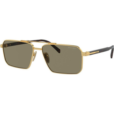 Prada PRA57S - Gold/Light Brown Lenses 61 Eye Size