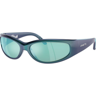 Arnette Catfish AN4302, Iridescent Blue and Green/Light Azure Teal Mirror Lenses