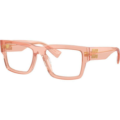 Miu Miu Glasses 02XV, Transparent Noisette/Clear Lenses 52 Eye Size