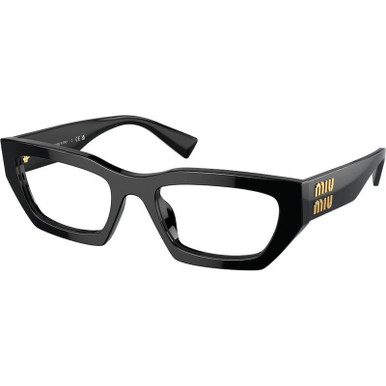 Miu Miu Glasses 03XV, Black/Clear Lenses 53 Eye Size