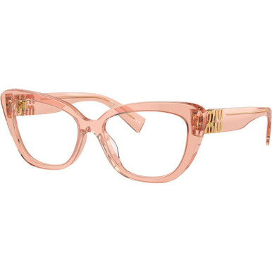 Miu Miu Glasses 05VV, Transparent Noisette/Clear Lenses 53 Eye Size