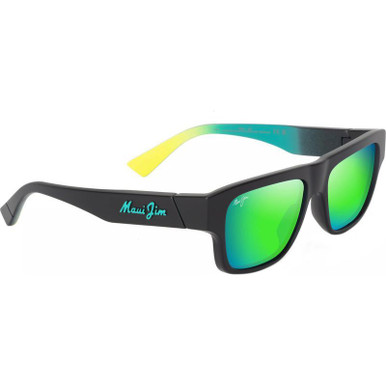 Kokua - Matte Black Gradient/Maui Green Polarised Lenses