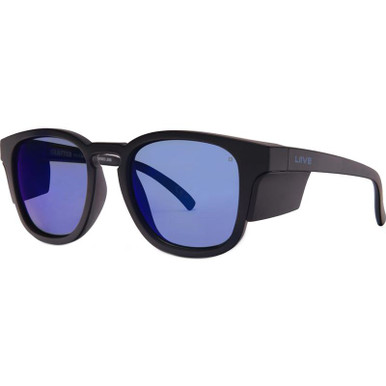 Crafter X Safety - Matte Black/Blue Mirror Polarised Lenses