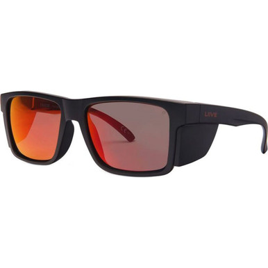 Liive Tradie X Safety - Matte Black/Red Mirror Polarised Lenses