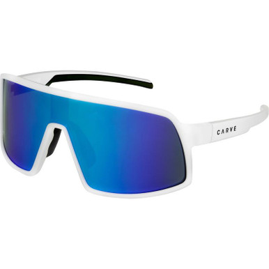 Carve Sierra - Gloss White/Blue Mirror Lenses