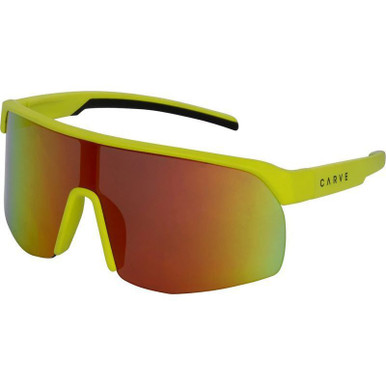 Velocity - Matte Fluro Yellow/Red Mirror Lenses