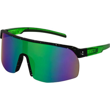 Matte Black and Crystal Green/Green Mirror Lenses