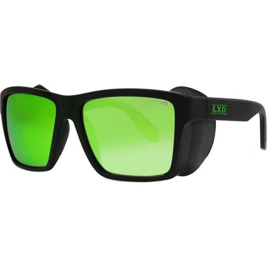 LXD XG Brooksy - Matte Black/Green Mirror Glass Polarised Lenses