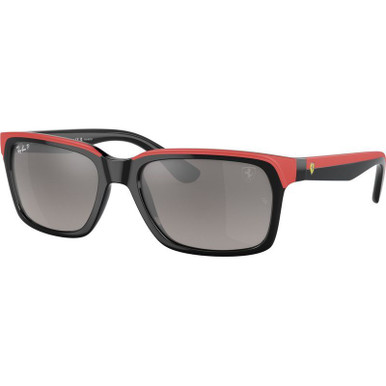 Black on Red/Grey Mirror Polarised Lenses