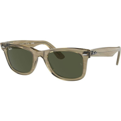 Original Wayfarer RB2140 - Photochromic Striped Grey/Green Glass Lenses 50 Eye Size