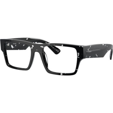 Prada Glasses PRA08V, Havana Black Transparent/Clear Lenses 54 Eye Size