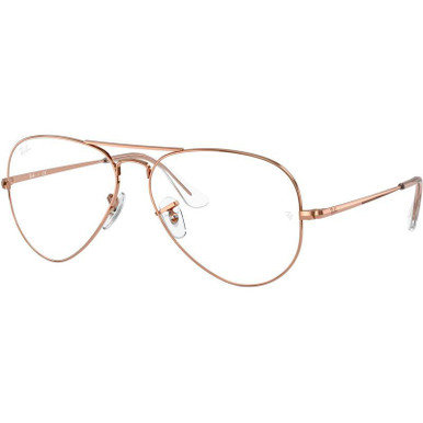 Ray-Ban Glasses Aviator RX6489 - Rose Gold/Clear Lenses 58 Eye Size