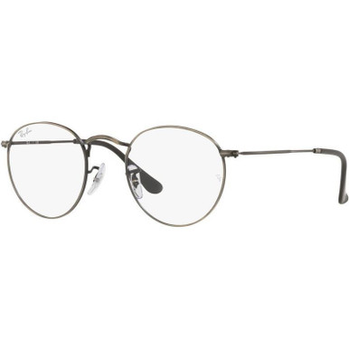 Ray-Ban Glasses Round Metal RX3447V, Gunmetal/Clear Lenses 53 Eye Size