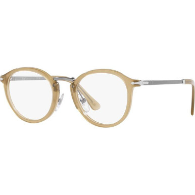 Persol Glasses Vico PO3309V, Opal Beige/Clear Lenses 51 Eye Size