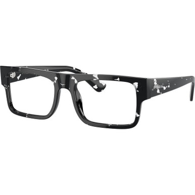 Black Transparent Havana/Clear Lenses 55 Eye Size