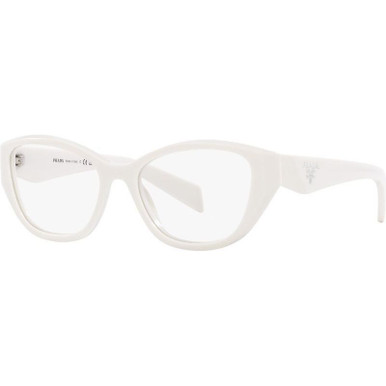 Prada Glasses PR21ZV, White/Clear Lenses 53 Eye Size