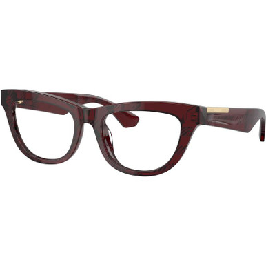 Burberry Glasses BE2406U, Red Check/Clear Lenses 52 Eye Size