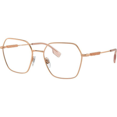 Burberry Glasses BE1381 - Rose Gold/Clear Lenses 54 Eye Size