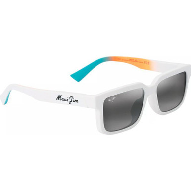 Maui Jim Hiapo Alt Fit, Matte White/Neutral Grey Polarised Lenses