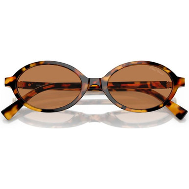 Shop Miu Miu MU04ZS Sunglasses Light Havana/Brown | Afterpay display picture 1