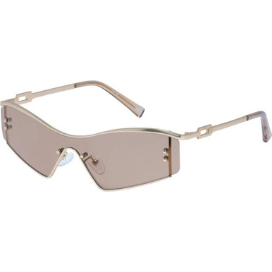 Le Specs Hyperbole - Satin Gold/Latte Tinted Lenses