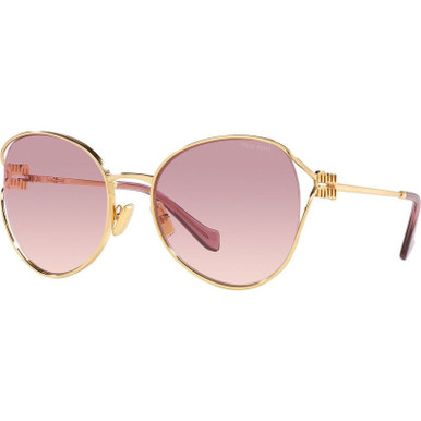 Miu Miu MUA50S Sunglasses Gold/Yellow Silver Gradient Mirror