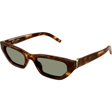 Saint Laurent SLM126, Havana/Green Lenses