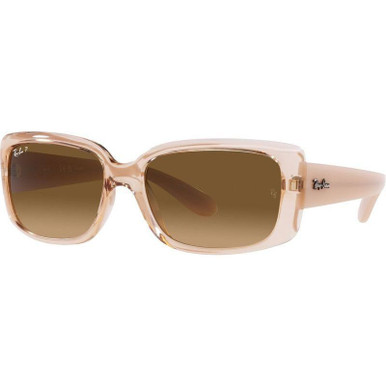 OUTLET Ray-Ban RB4389 (O) - Transparent Brown/Brown Gradient Polarised Glass Lenses 58 Eye Size