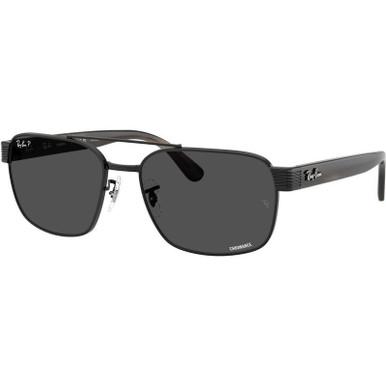 Ray-Ban Chromance RB3751CH, Black/Dark Grey Glass Polarised Lenses 58 Eye Size