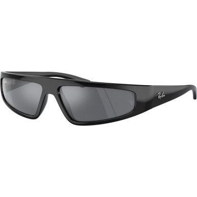 Ray-Ban Izaz RB4432 - Black/Dark Grey Flash Silver Mirror Lenses