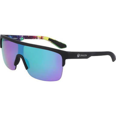 Dragon Eyewear Slotted, Matte Black Multi/Green LL Ionised Lenses