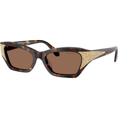 Swarovski SK6029 - Dark Havana/Dark Brown Lenses 53 Eye Size