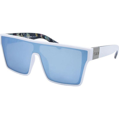 SIN Eyewear Loose Cannon - White/Blue Flash Mirror Polarised Lenses