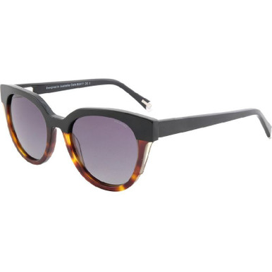 Bill Bass Celia - Black and Demi/Grey Gradient Polarised Lenses