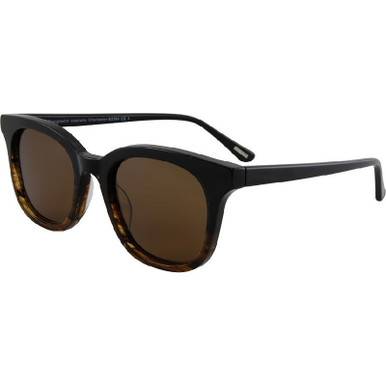 Bill Bass Charleston, Black and Brown Fade/Brown Polarised Lenses