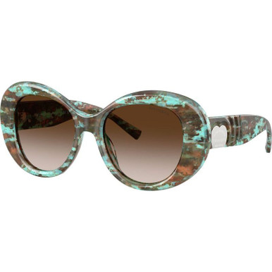 Tiffany & Co. TF4228 - Havana Tiffany Blue/Brown Gradient Lenses