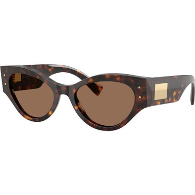 Dolce &amp; Gabbana DG4480, Havana/Dark Brown Lenses