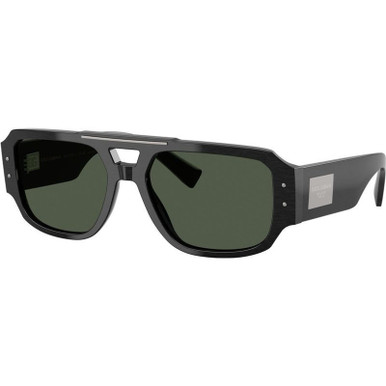 Dolce &amp; Gabbana DG4482, Brushed Black/Dark Green Polarised Lenses