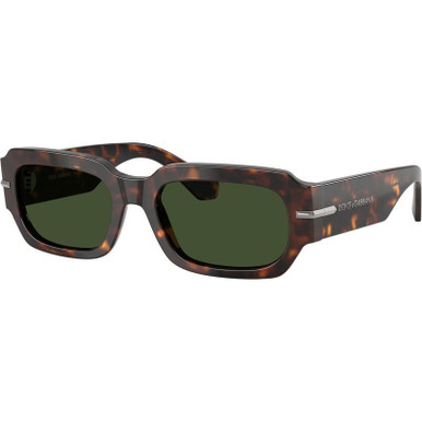 Dolce &amp; Gabbana DG4485, Havana/Dark Green Lenses