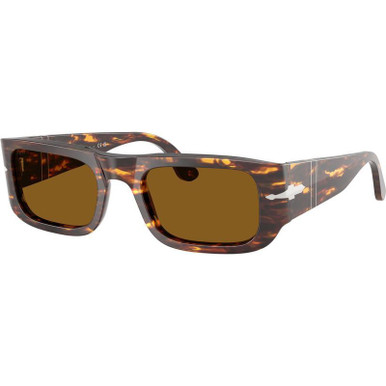 Persol PO3362S, Brown and Bright Yellow/Brown Glass Lenses 55 Eye Size