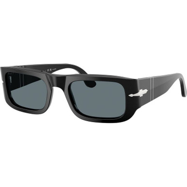 Persol PO3362S, Black/Dark Blue Polarised Glass Lenses 55 Eye Size