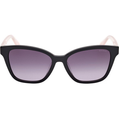 Shop Guess GU00164H Sunglasses Shiny Black/Smoke Gradient