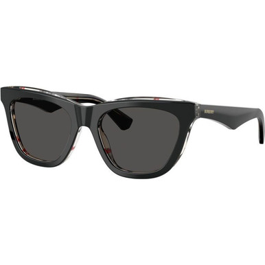 Burberry BE4435 - Top Black on Vintage Check/Dark Grey Lenses