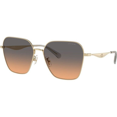 Shop Coach HC7168 Sunglasses Shiny Rose Gold/Forest Grape