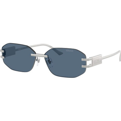 Silver/Dark Blue Lenses