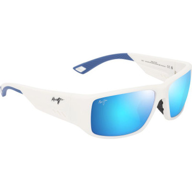 Maui Jim Keha Alt Fit, Matte White/Blue Hawaii Glass Polarised Lenses