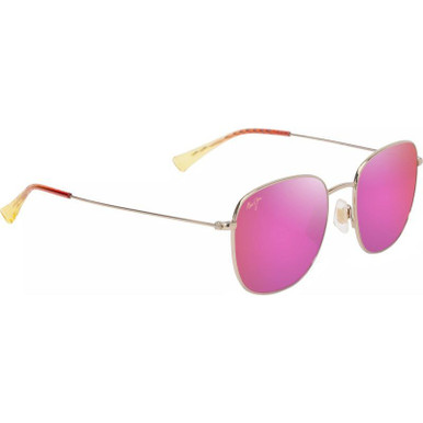 Maui Jim 'Olali Alt Fit, Shiny Light Gold/Maui Sunrise Polarised Lenses