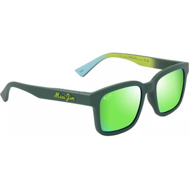 Maui Jim 'Opiopio Alt Fit, Matte Green/Maui Green Polarised Lenses