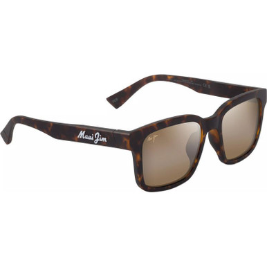 Maui Jim 'Opiopio Alt Fit, Matte Dark Havana/HCL Bronze Polarised Lenses