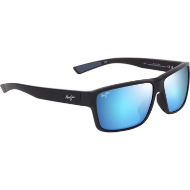 Maui Jim Uila Alt Fit, Matte Black/Blue Hawaii Glass Polarised Lenses